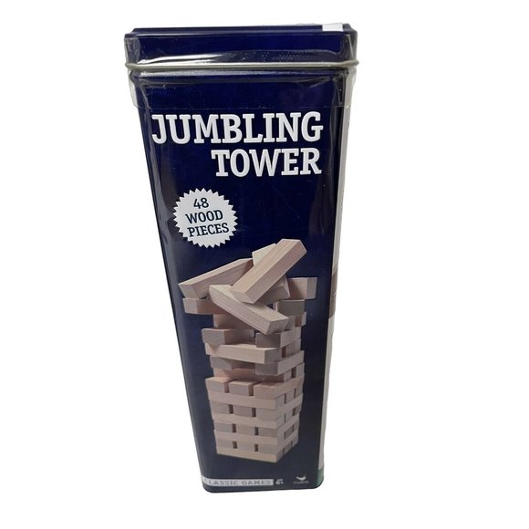 Cardinal Games JUMBLING TOWER 48 Wood Pieces in Tin Ages 6+ CARDINAL Solid 2006 - Picture 1 of 6